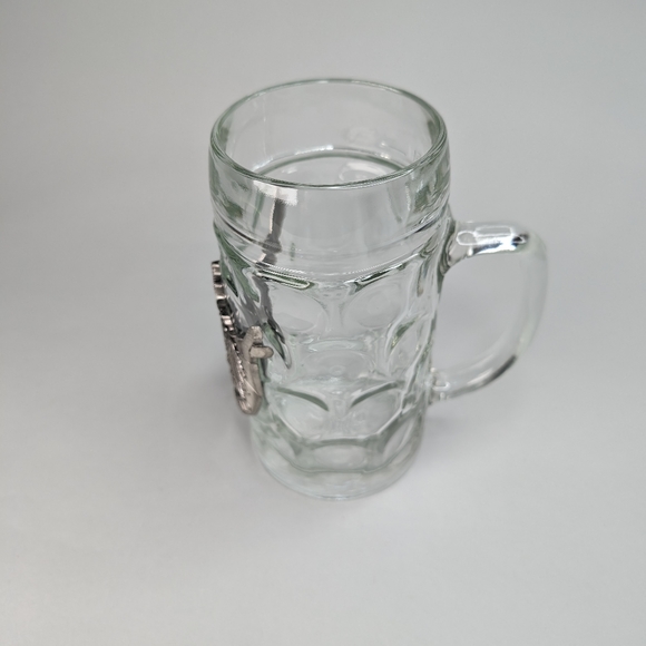 German Stein Glass .5L with Deutchland Eagle Medallion - Picture 8 of 11